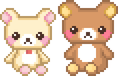 Pixel art teddy bears